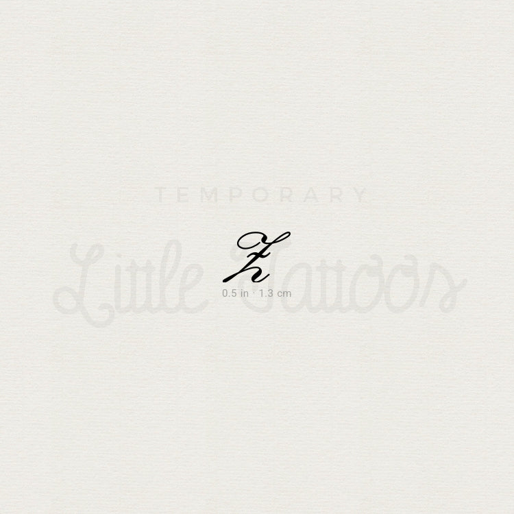 Letter Z Script Temporary Tattoo - Set of 3