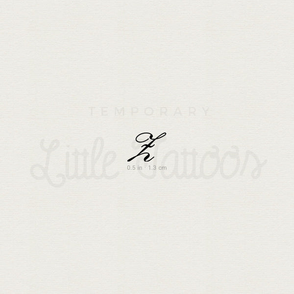 Letter Z Script Temporary Tattoo - Set of 3