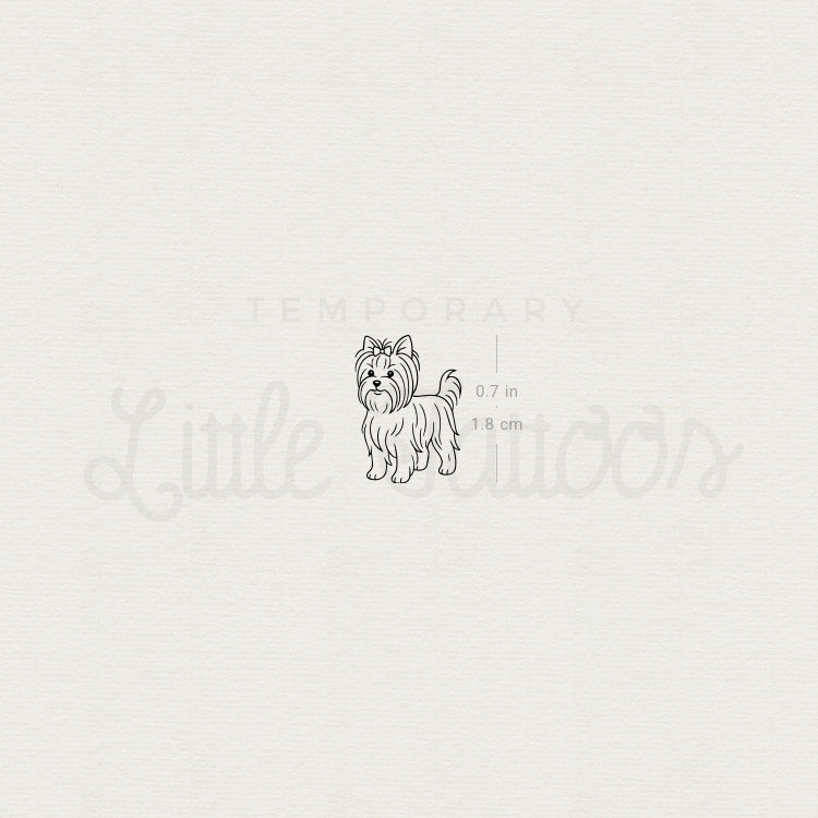 Little Yorkshire Terrier Temporary Tattoo - Set of 3