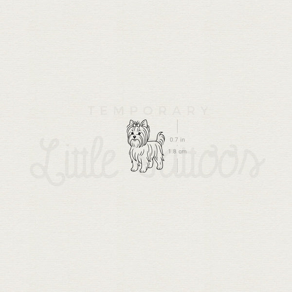 Little Yorkshire Terrier Temporary Tattoo - Set of 3