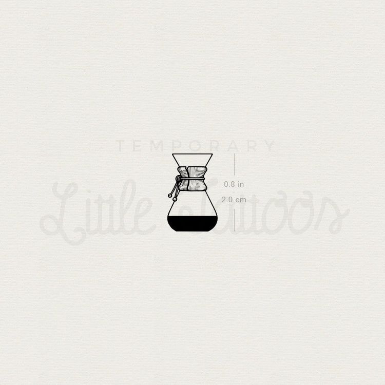 Small Chemex Coffeemaker- Temporary Tattoo - Set of 3