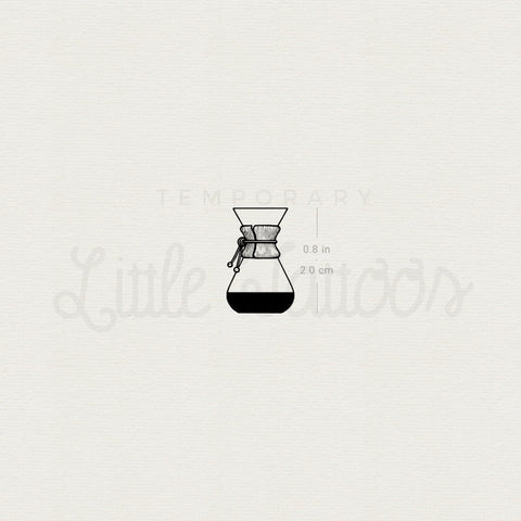 Small Chemex Coffeemaker- Temporary Tattoo - Set of 3