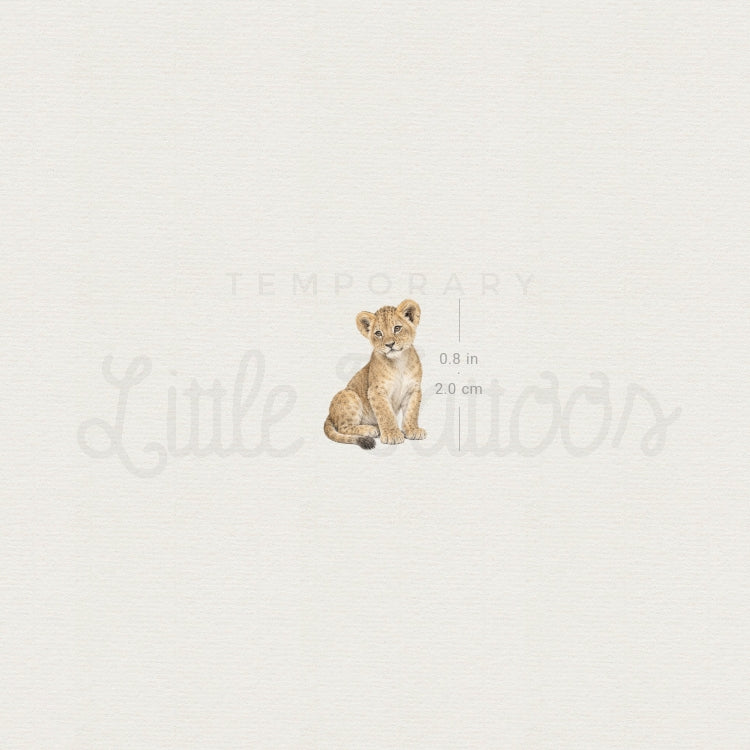 Watercolor Lion Cub Temporary Tattoo - Set of 3