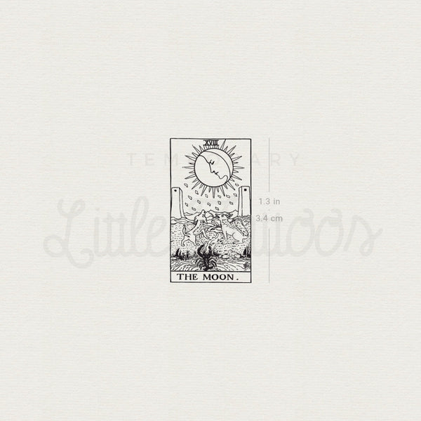 Little The Moon Tarot Card Temporary Tattoo - Set of 3