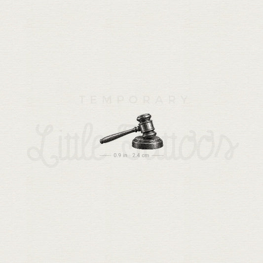 Gavel Temporary Tattoo - Set of 3