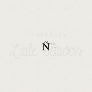 Ñ Serif Uppercase Temporary Tattoo - Set of 3