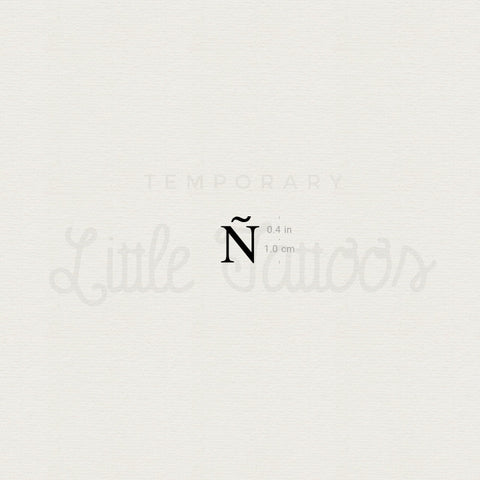 Ñ Serif Uppercase Temporary Tattoo - Set of 3