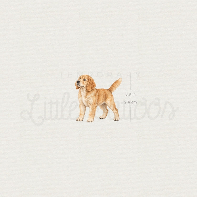 Golden Retriever Puppy Temporary Tattoo - Set of 3