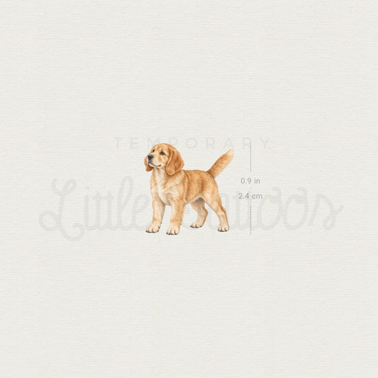 Golden Retriever Puppy Temporary Tattoo - Set of 3