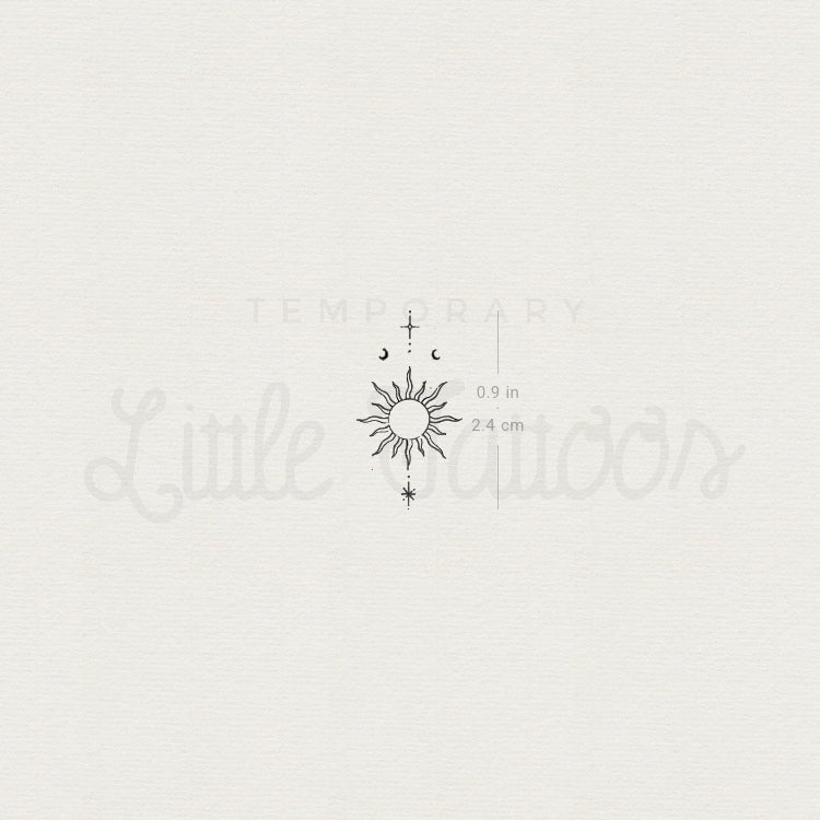 Tiny Sun By Stefano Mazza Temporary Tattoo - Set of 3