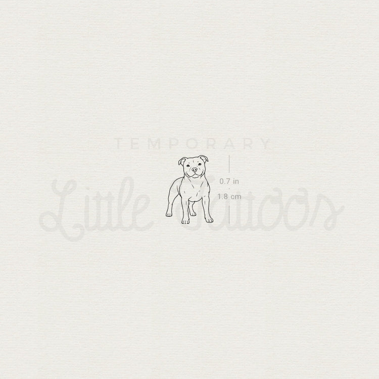 Staffordshire Bull Terrier Temporary Tattoo - Set of 3