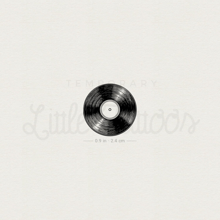 Vinyl Record Temporary Tattoo - Set of 3
