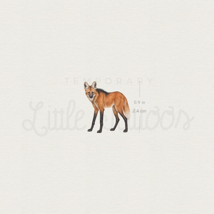 Maned Wolf Temporary Tattoo - Set of 3