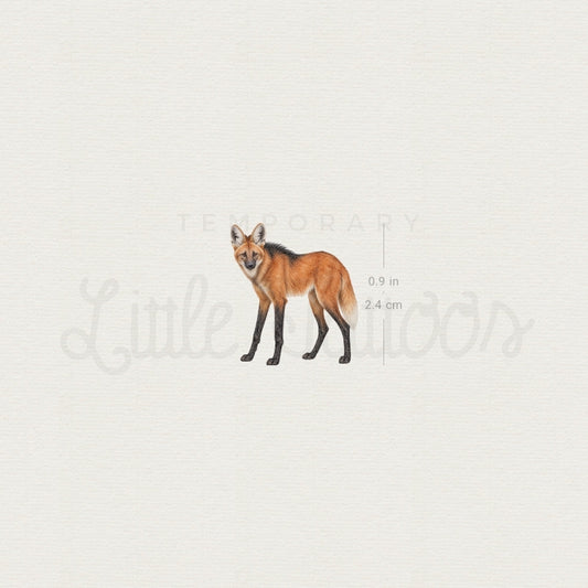 Maned Wolf Temporary Tattoo - Set of 3