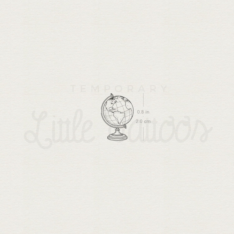 World Globe Temporary Tattoo - Set of 3