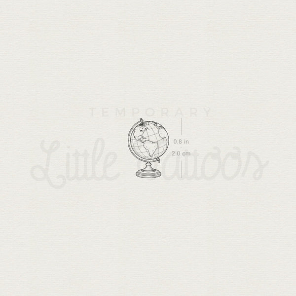 World Globe Temporary Tattoo - Set of 3