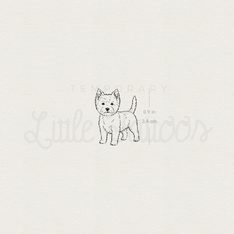 West Highland White Terrier Temporary Tattoo - Set of 3
