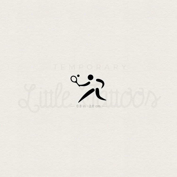 Tennis Symbol Temporary Tattoo - Set of 3