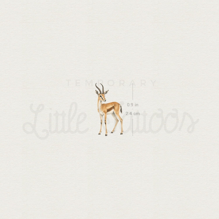 Watercolor Gazelle Temporary Tattoo - Set of 3
