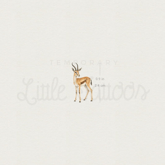 Watercolor Gazelle Temporary Tattoo - Set of 3