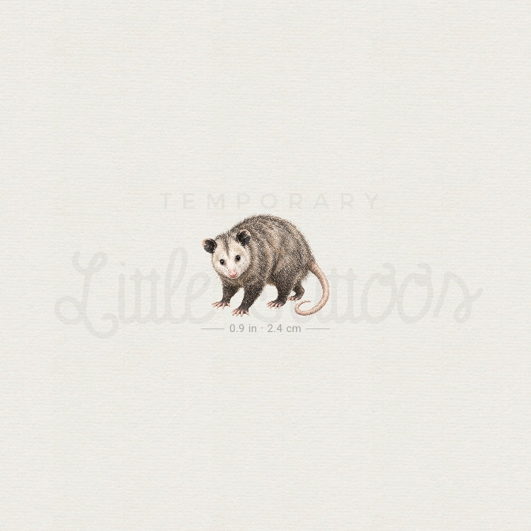 Opossum Temporary Tattoo - Set of 3