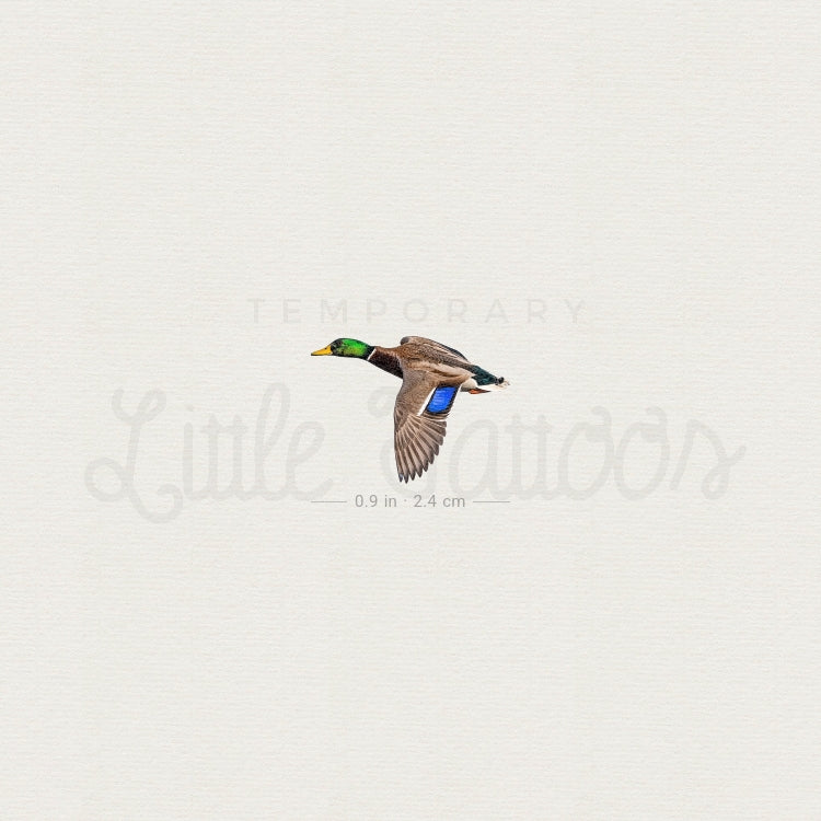Flying Mallard Temporary Tattoo - Set of 3