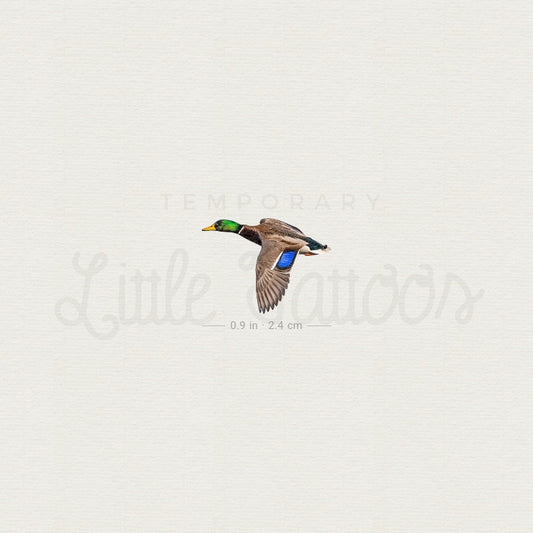Flying Mallard Temporary Tattoo - Set of 3