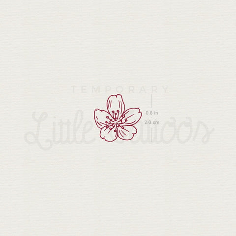 Cherry Blossom Outline Temporary Tattoo - Set of 3