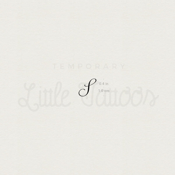 Cursive S Script Temporary Tattoo - Set of 3
