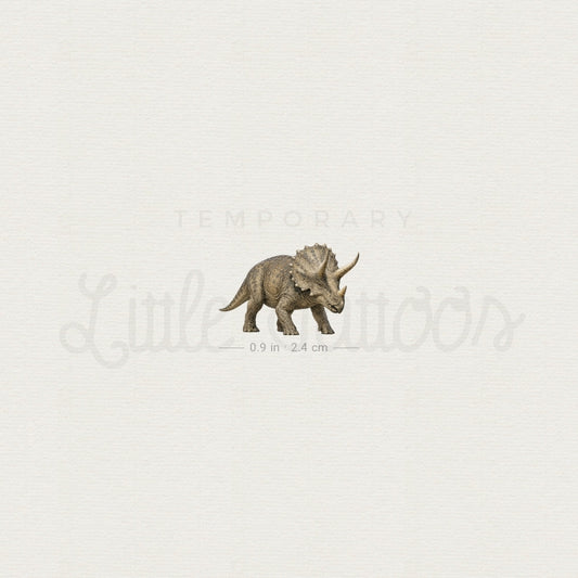 Realistic Triceratops Temporary Tattoo - Set of 3