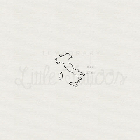 Map Of Italy Temporary Tattoo - Set of 3