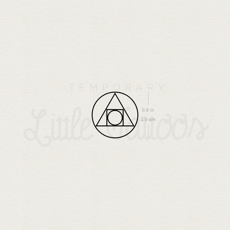 Philosopher's Stone Symbol Temporary Tattoo - Set of 3