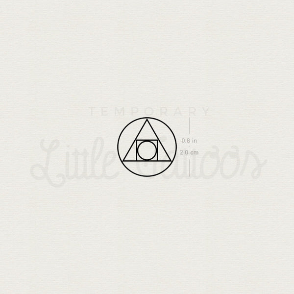 Philosopher's Stone Symbol Temporary Tattoo - Set of 3