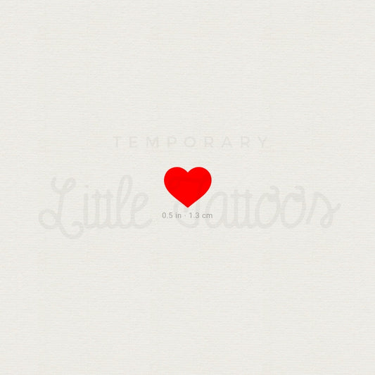 Tatuaje temporal de corazón pequeño en rojo (juego de 3)