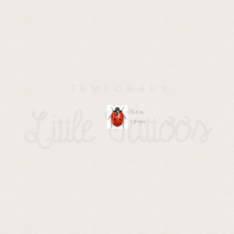 Watercolor Ladybug Temporary Tattoo - Set of 3