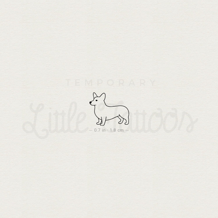 Pembroke Welsh Corgi Temporary Tattoo - Set of 3
