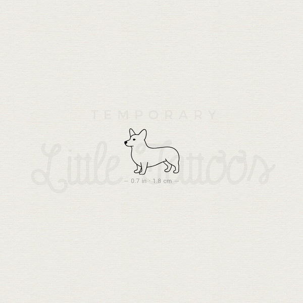 Pembroke Welsh Corgi Temporary Tattoo - Set of 3