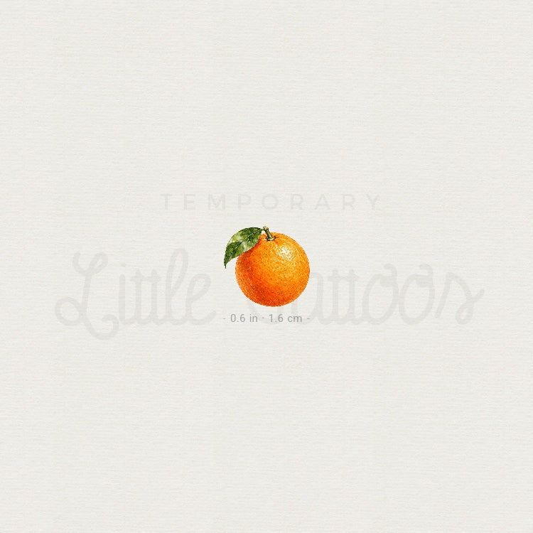 Watercolor Orange Temporary Tattoo - Set of 3