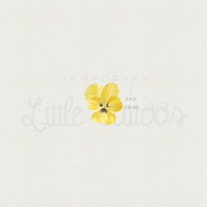 Yellow Pansy Temporary Tattoo - Set of 3