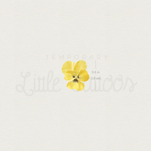 Yellow Pansy Temporary Tattoo - Set of 3