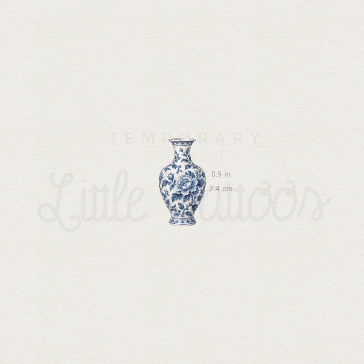 Chinese Porcelain Vase Temporary Tattoo - Set of 3