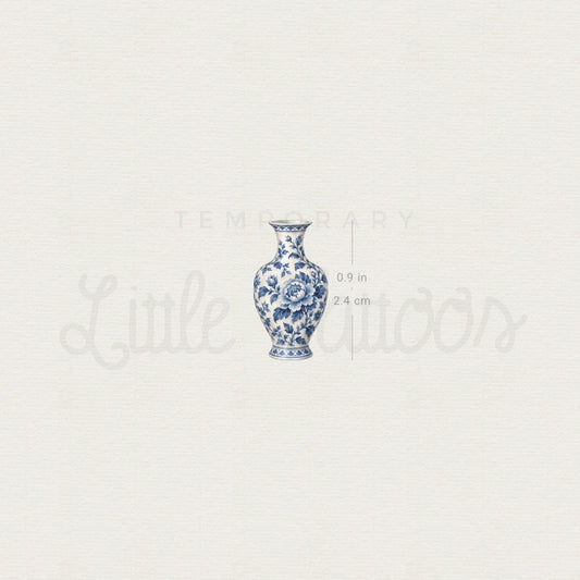 Chinese Porcelain Vase Temporary Tattoo - Set of 3