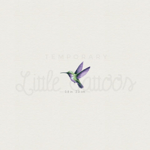 Watercolor Hummingbird Temporary Tattoo - Set of 3