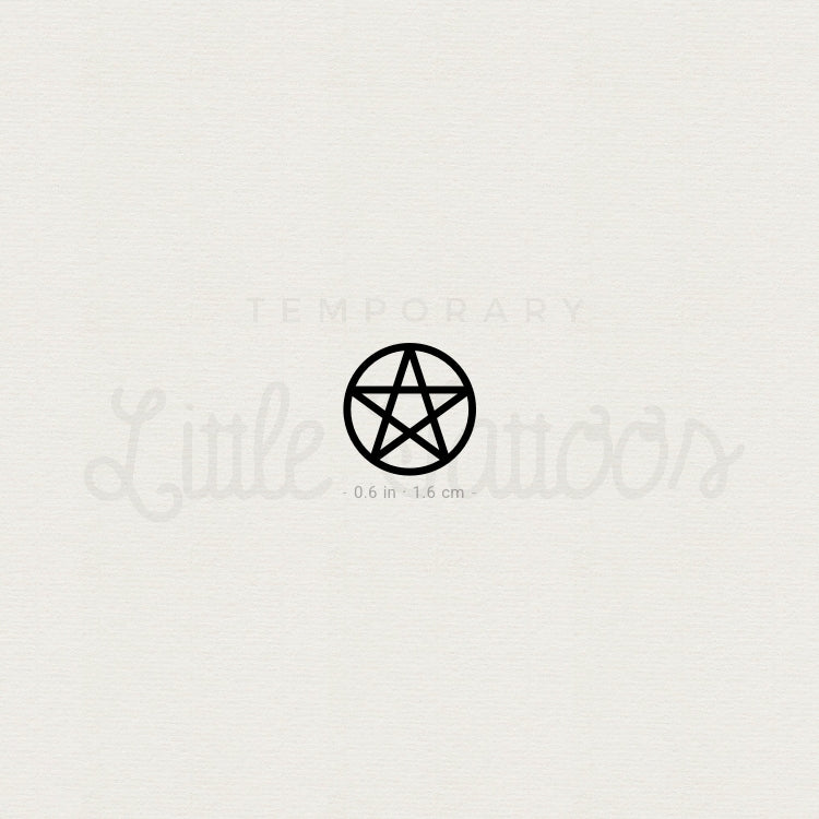Tatuaje temporal de pentáculo - Juego de 3