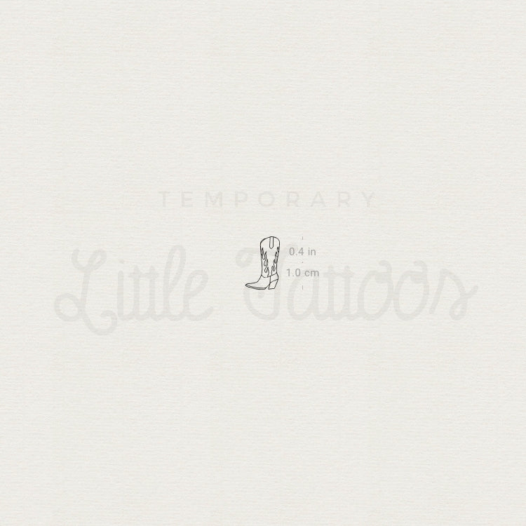 Tiny Cowboy Boot Temporary Tattoo - Set of 3
