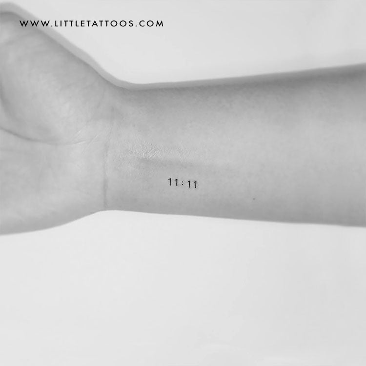 Tiny 11:11 Number Temporary Tattoo - Set of 3