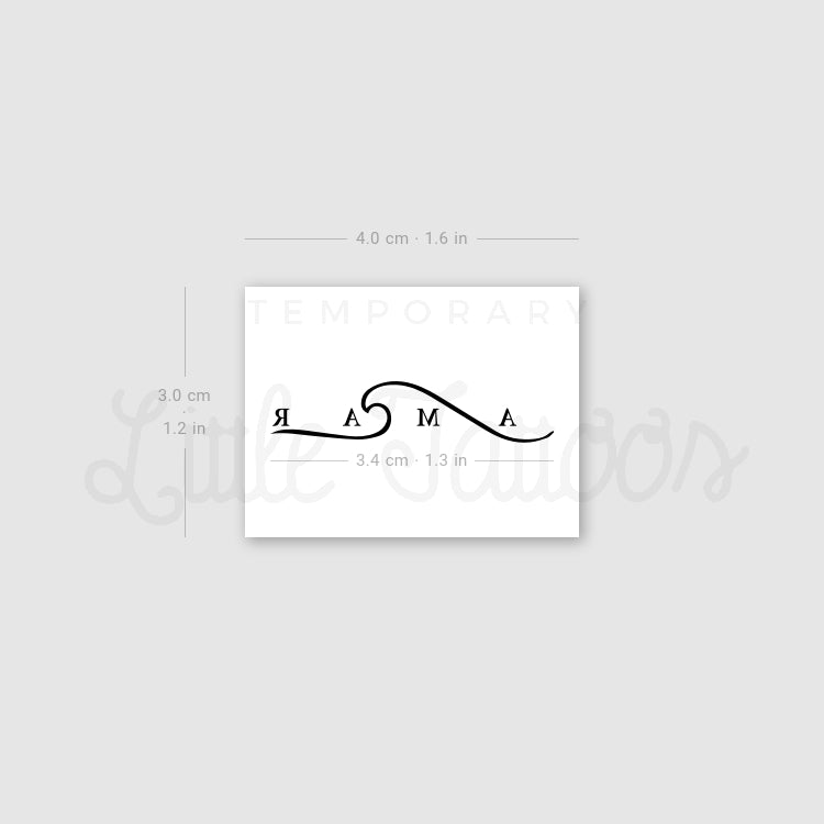 Amar Wave Temporary Tattoo - Set of 3