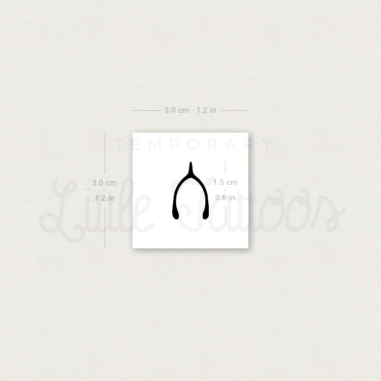 Minimalist Wishbone Temporary Tattoo - Set of 3