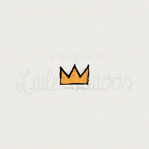 Yellow Basquiat Crown Temporary Tattoo - Set of 3