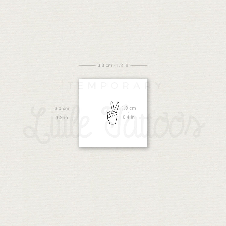 V Sign Temporary Tattoo - Set of 3